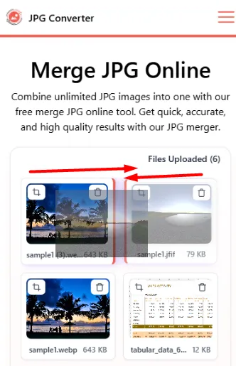 Arrange image order for PDF merge on iPhone